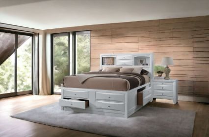 Ireland White Finish Queen Bed W/Storage Ireland White Finish Queen Bed W/Storage