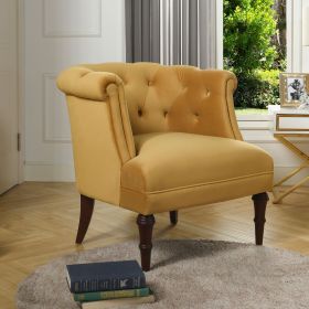 Katherine Tufted Accent Chair, Gold Velvet