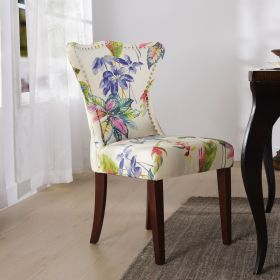 Paradise Upholstered Accent Chair, Off-White/Floral Printed On Woven