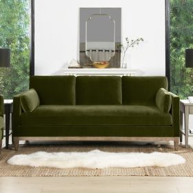 Knox 84" Modern Farmhouse Sofa, Olive Green Performance Velvet Knox 84" Modern Farmhouse Sofa, Olive Green Performance Velvet