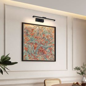 Picture Light Battery Operated with Remote, LED Black Art Lights for Paintings Rechargeable Dimmable and Timer