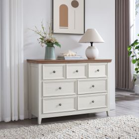 Modern 6 Drawers Dresser 6 Drawers Cabinet,Chest of Drawers Closet Organizers and Storage Clothes Storage Drawers Cabinet for Living Room (Color: Beige, Drawer: 7)